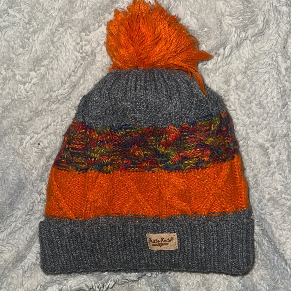 Colorful Knit Pom-Pom Beanie for Kids